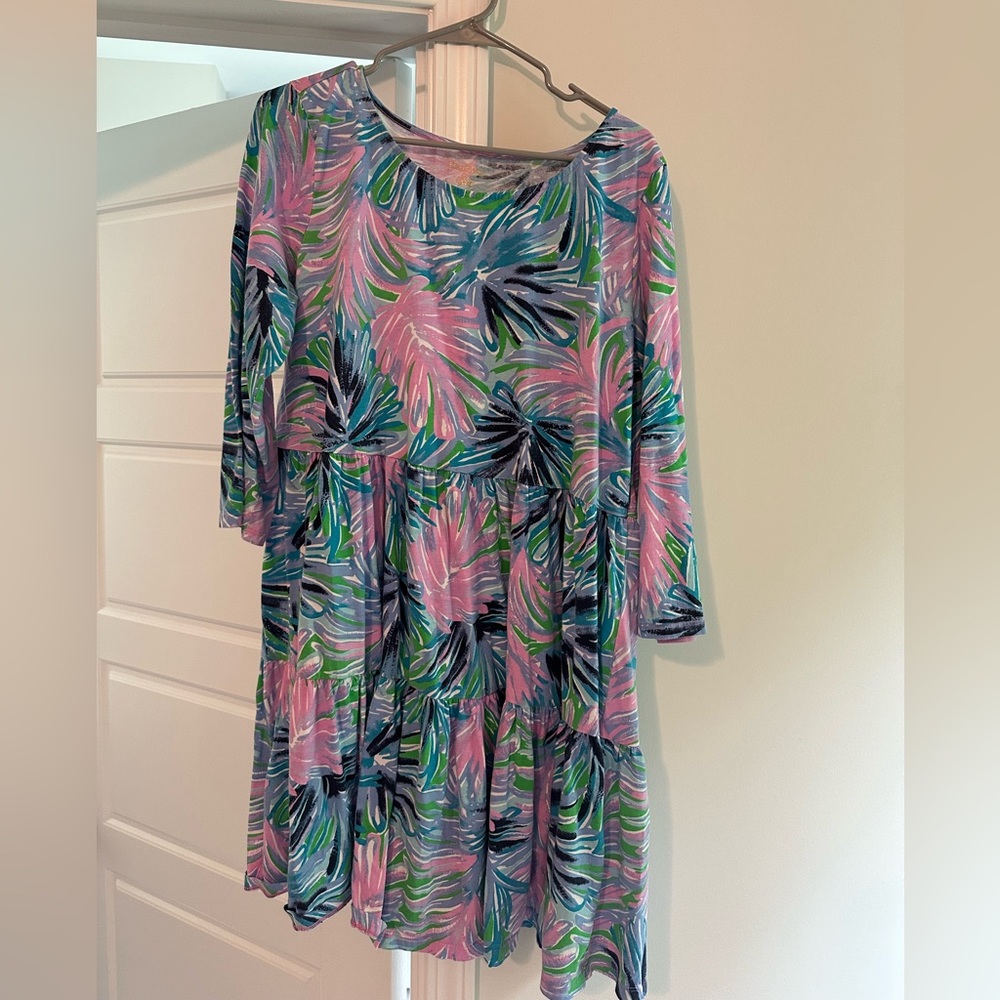 Lilly Pulitzer Pink and Green Tropical Dress